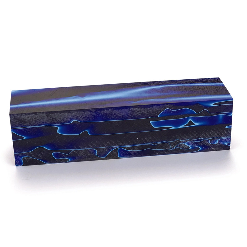 Acrylic Turning Blank - 1-1/2" x 1-1/2" x 6" - Color:Sapphire Water Clouds